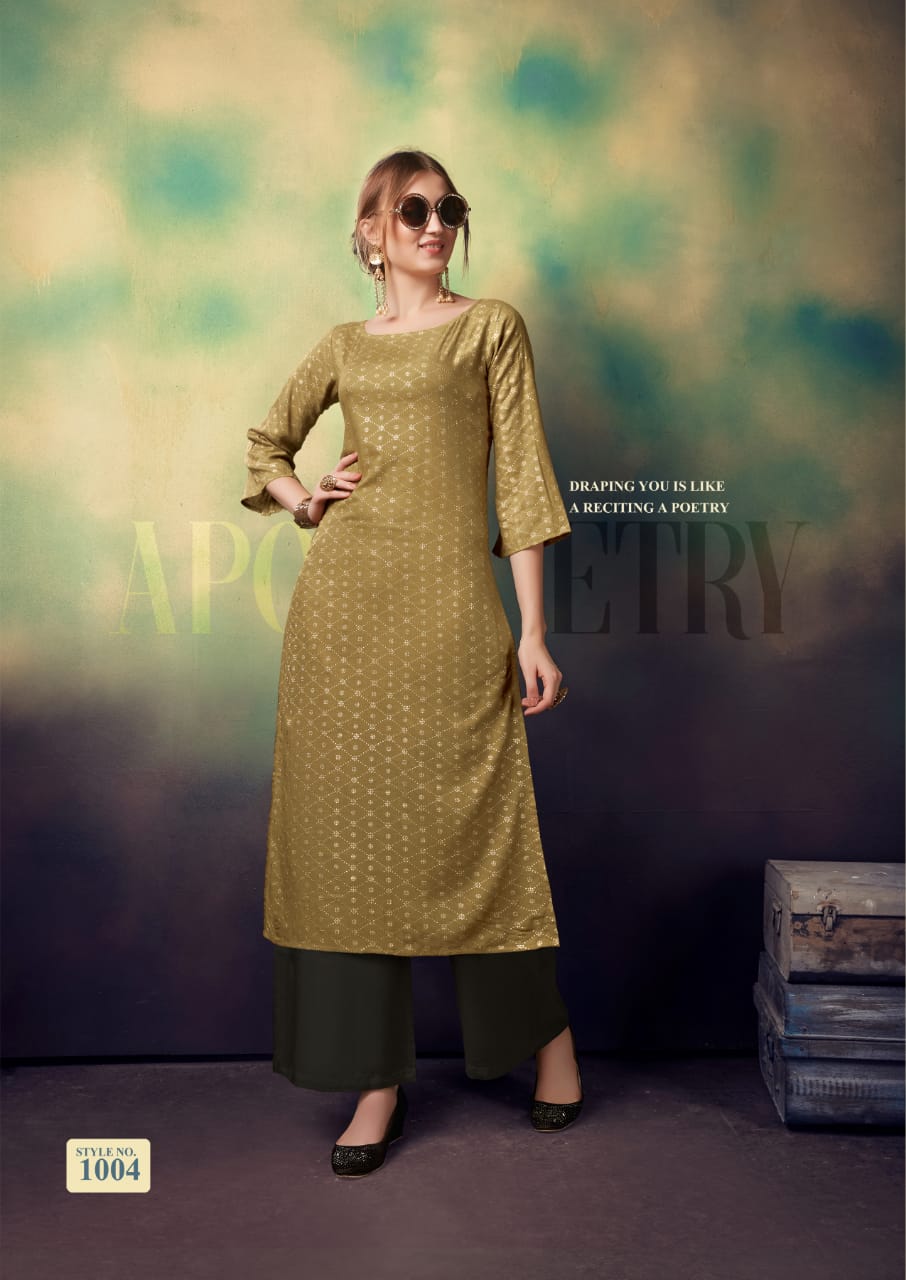 Monalisha Vol-1 By Manisha Fashion 1001 To 1004 Series Beautiful Stylish Fancy Colorful Casual Wear & Ethnic Wear & Ready To Wear Rayon Slub Lethar Foil Kurtis At Wholesale Price