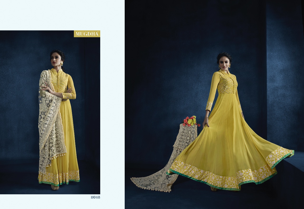 Monika By Mugdha 11045 To 11049 Series Designer Collection Beautiful Stylish Fancy Colorful Party Wear & Occasional Wear Georgette/net Dresses At Wholesale Price