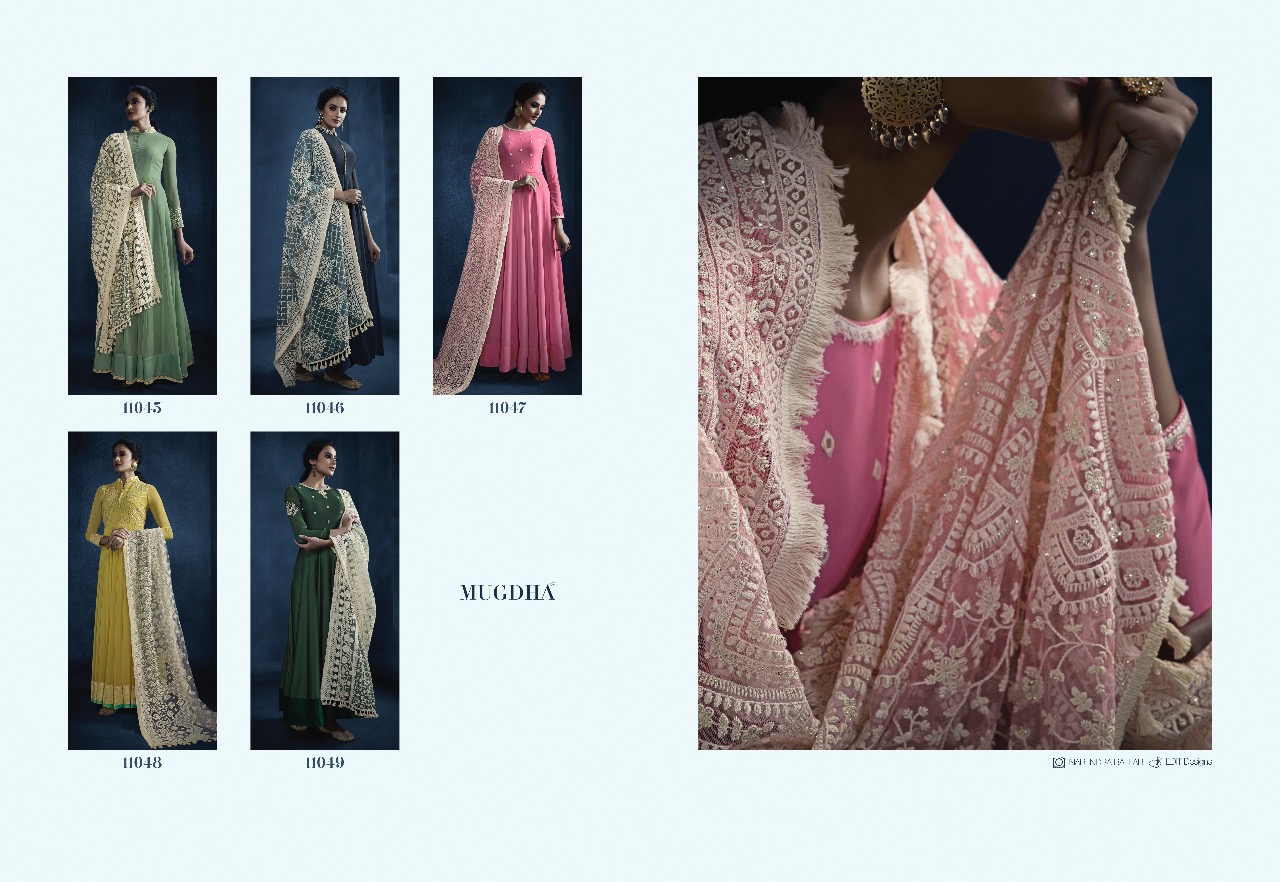 Monika By Mugdha 11045 To 11049 Series Designer Collection Beautiful Stylish Fancy Colorful Party Wear & Occasional Wear Georgette/net Dresses At Wholesale Price