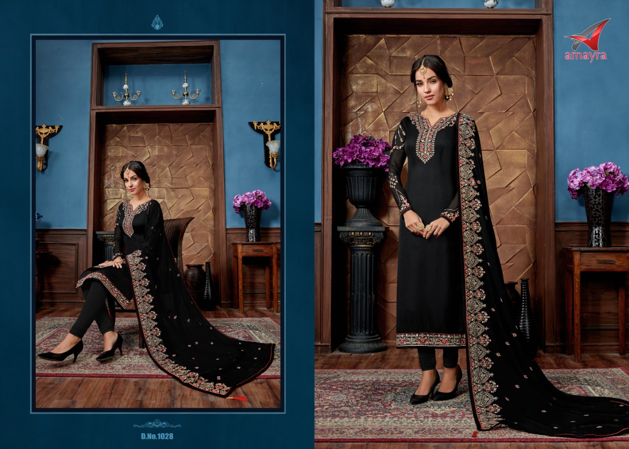 Monisha By Amyra 1025 To 1032 Series Beautiful Suits Stylish Colorful Fancy Casual Wear & Ethnic Wear Satin Georgette Dresses At Wholesale Price