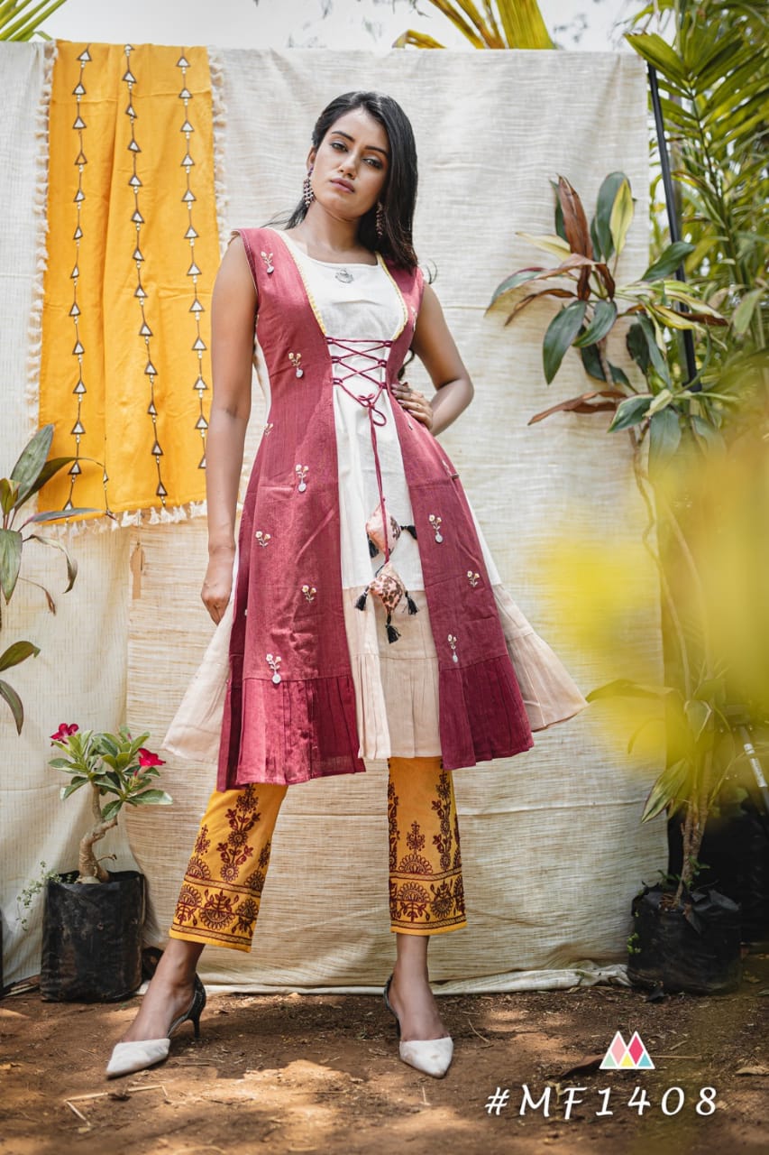 Mood Spring Summer Vol-19 By Mesmora 1400 To 1409 Series Beautiful Stylish Colorful Fancy Casual Wear & Ethnic Wear & Ready To Wear Pure Khadi Embroidery Kurtis At Wholesale Price