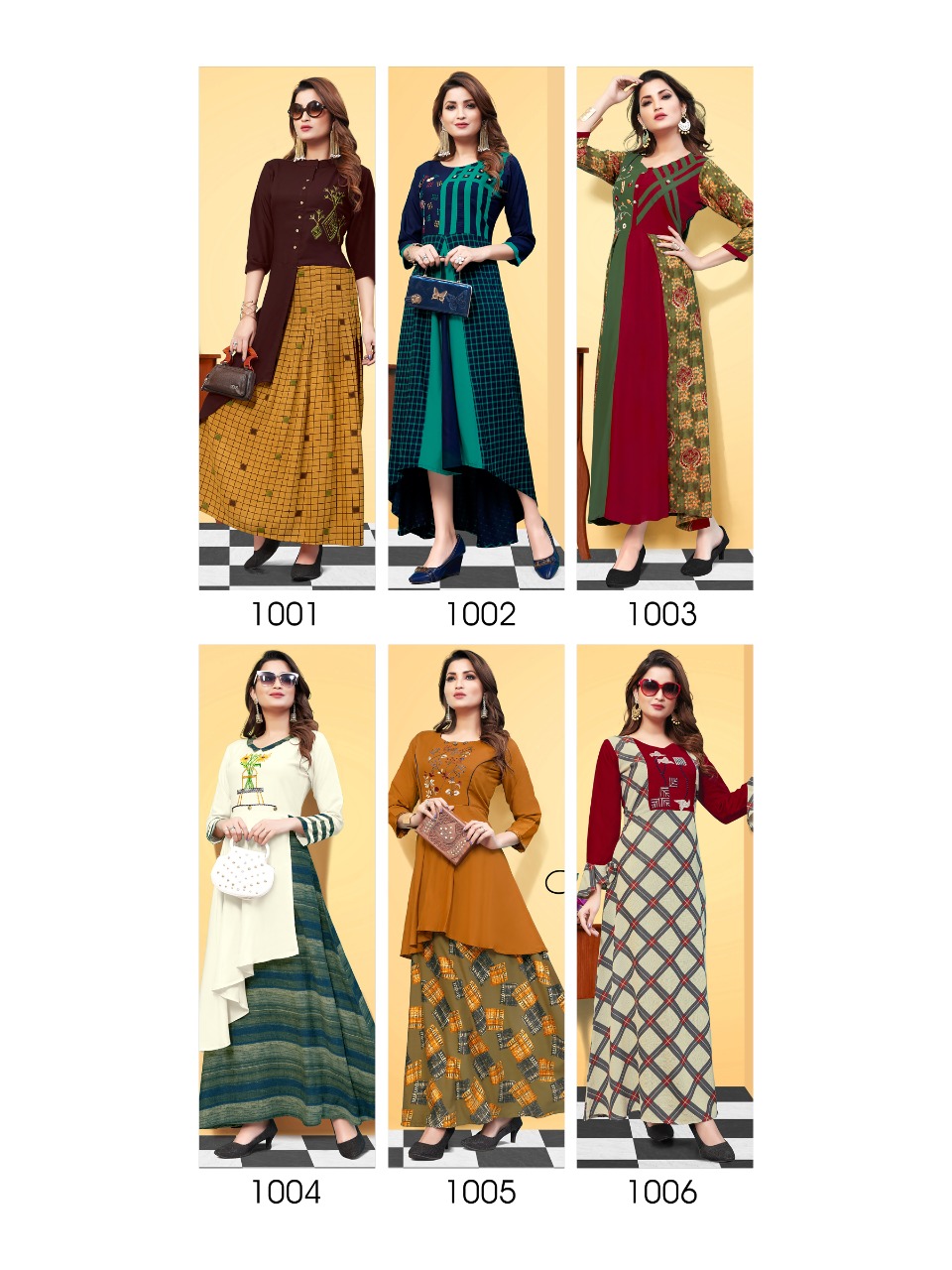 Moon Walk By Cygnus 1001 To 1006 Series Beautiful Colorful Stylish Fancy Casual Wear & Ethnic Wear & Ready To Wear Heavy Rayon Printed Kurtis At Wholesale Price