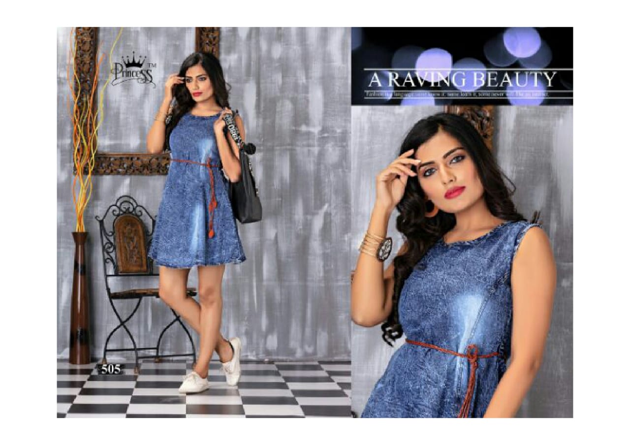 Mora Denim By Princess 501 To 512 Series Beautiful Stylish Fancy Colorful Casual Wear & Ethnic Wear & Ready To Wear Heavy Denim Kurtis At Wholesale Price