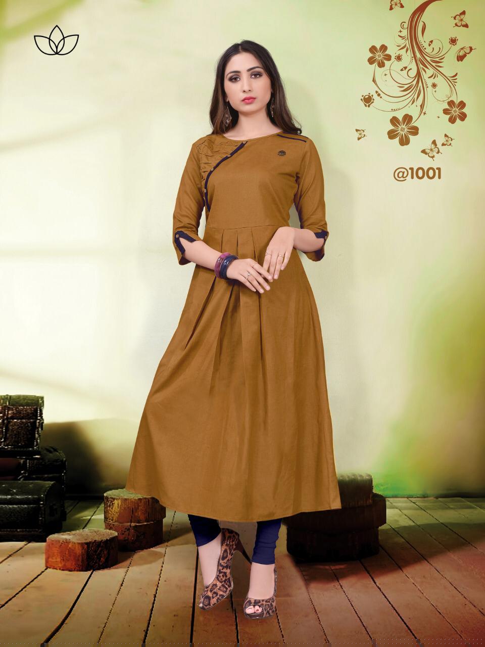 Morever By Sanidhya Trendz 1001 To 1006 Series Stylish Fancy Beautiful Colorful Casual Wear & Ethnic Wear Cotton Flex Lining Kurtis At Wholesale Price