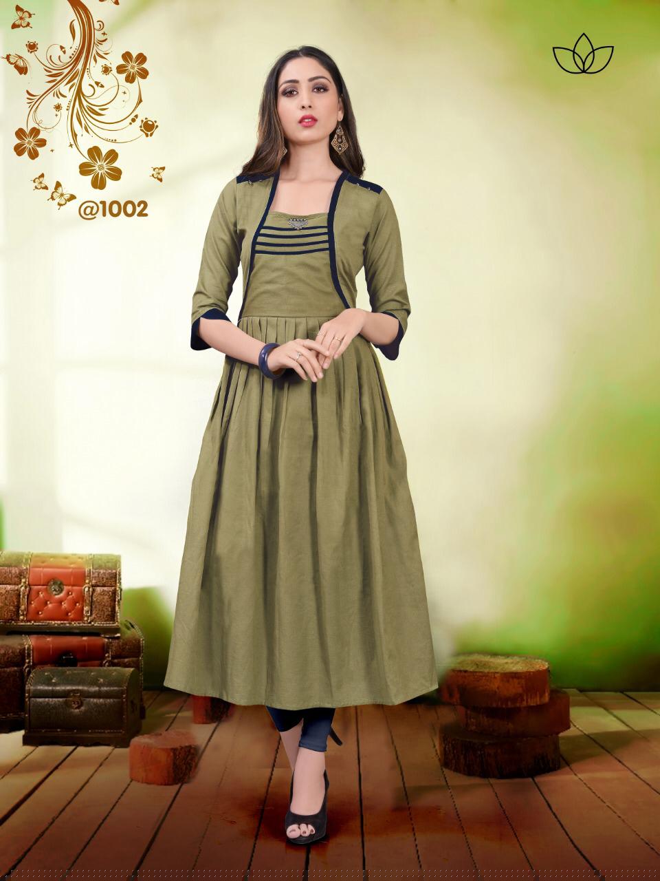 Morever By Sanidhya Trendz 1001 To 1006 Series Stylish Fancy Beautiful Colorful Casual Wear & Ethnic Wear Cotton Flex Lining Kurtis At Wholesale Price