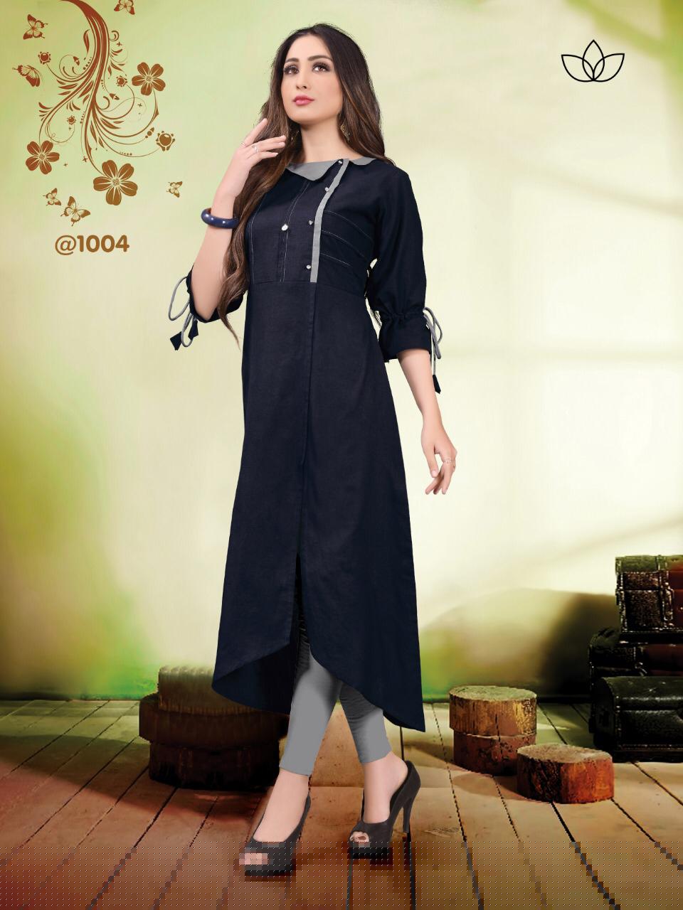 Morever By Sanidhya Trendz 1001 To 1006 Series Stylish Fancy Beautiful Colorful Casual Wear & Ethnic Wear Cotton Flex Lining Kurtis At Wholesale Price