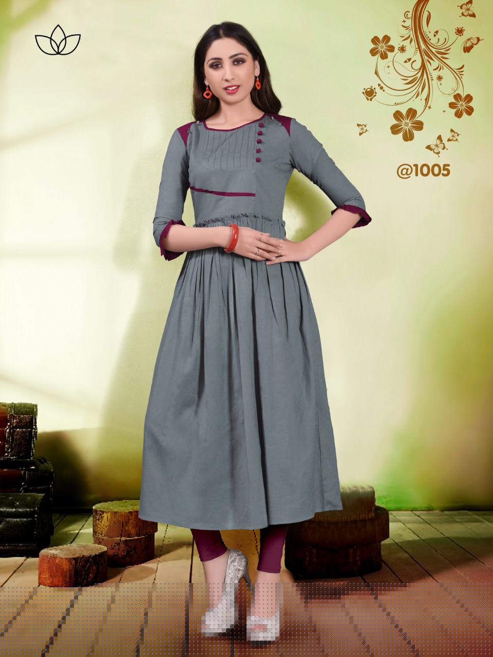 Morever By Sanidhya Trendz 1001 To 1006 Series Stylish Fancy Beautiful Colorful Casual Wear & Ethnic Wear Cotton Flex Lining Kurtis At Wholesale Price