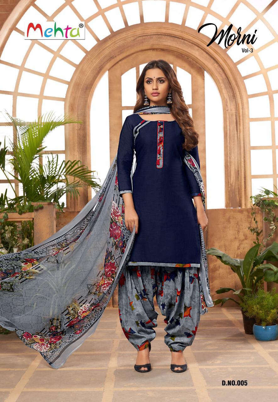 Morni Vol-3 By Mehta 001 To 008 Series Beautiful Suits Stylish Fancy Colorful Party Wear & Ethnic Wear Cambric With Work Dresses At Wholesale Price