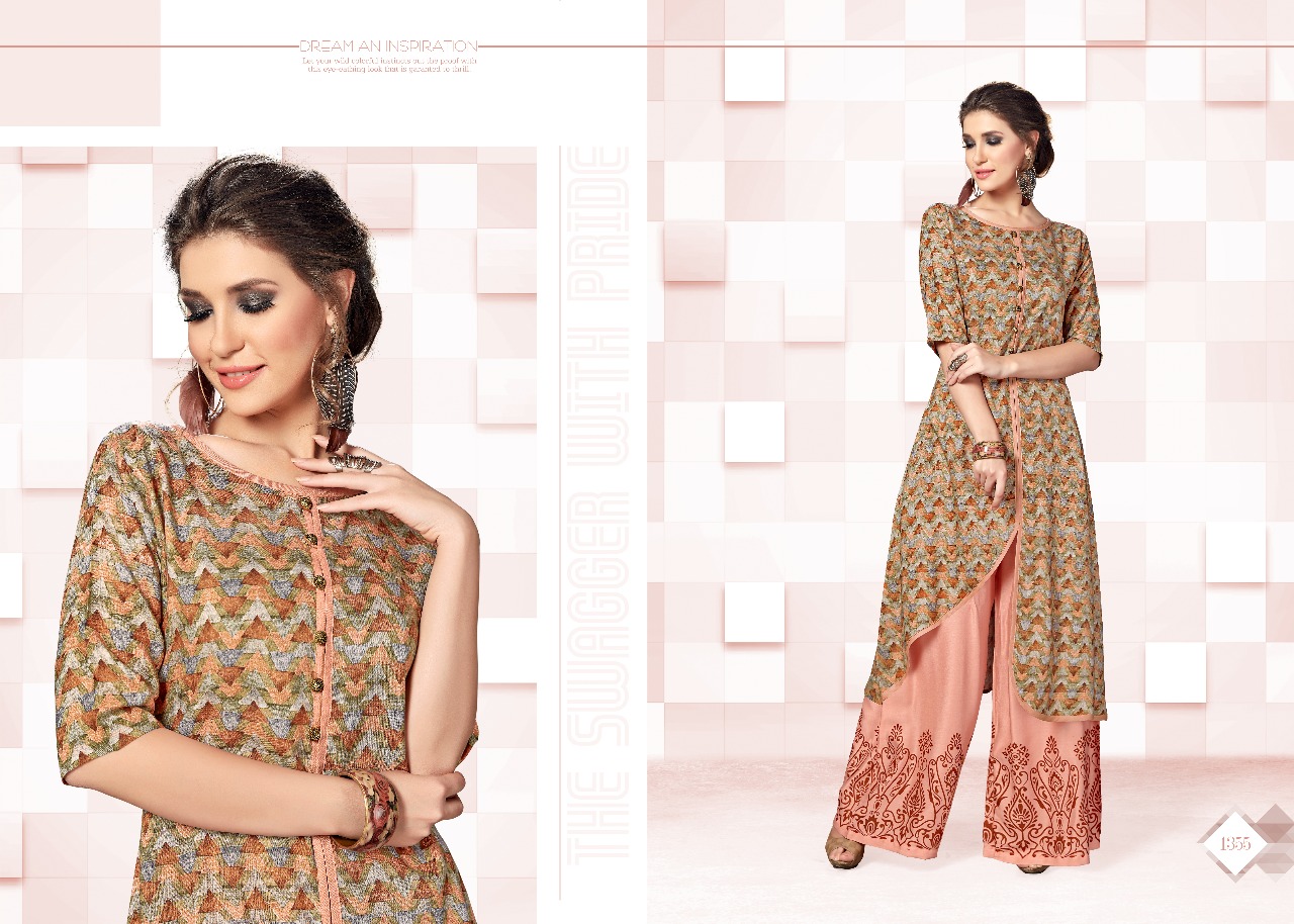 Morris Vol-3 By Kaamiri 1351 To 1356 Series Stylish Beautiful Colorful Fancy Stylish Casual Wear & Ethnic Wear Heavy Rayon & Daman Printed Kurtis & Palazzos At Wholesale Price
