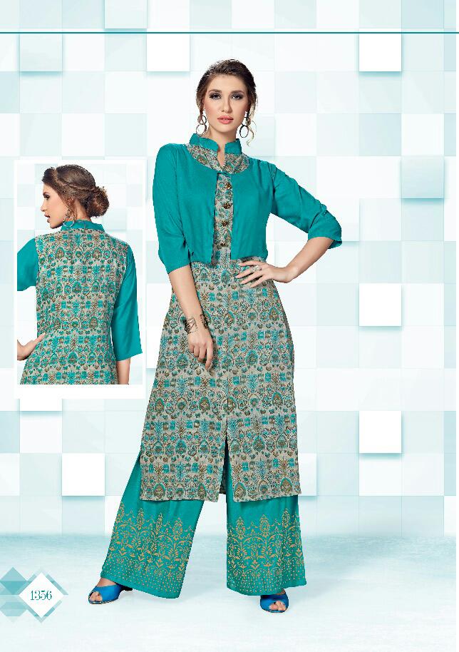 Morris Vol-3 By Kaamiri 1351 To 1356 Series Stylish Beautiful Colorful Fancy Stylish Casual Wear & Ethnic Wear Heavy Rayon & Daman Printed Kurtis & Palazzos At Wholesale Price
