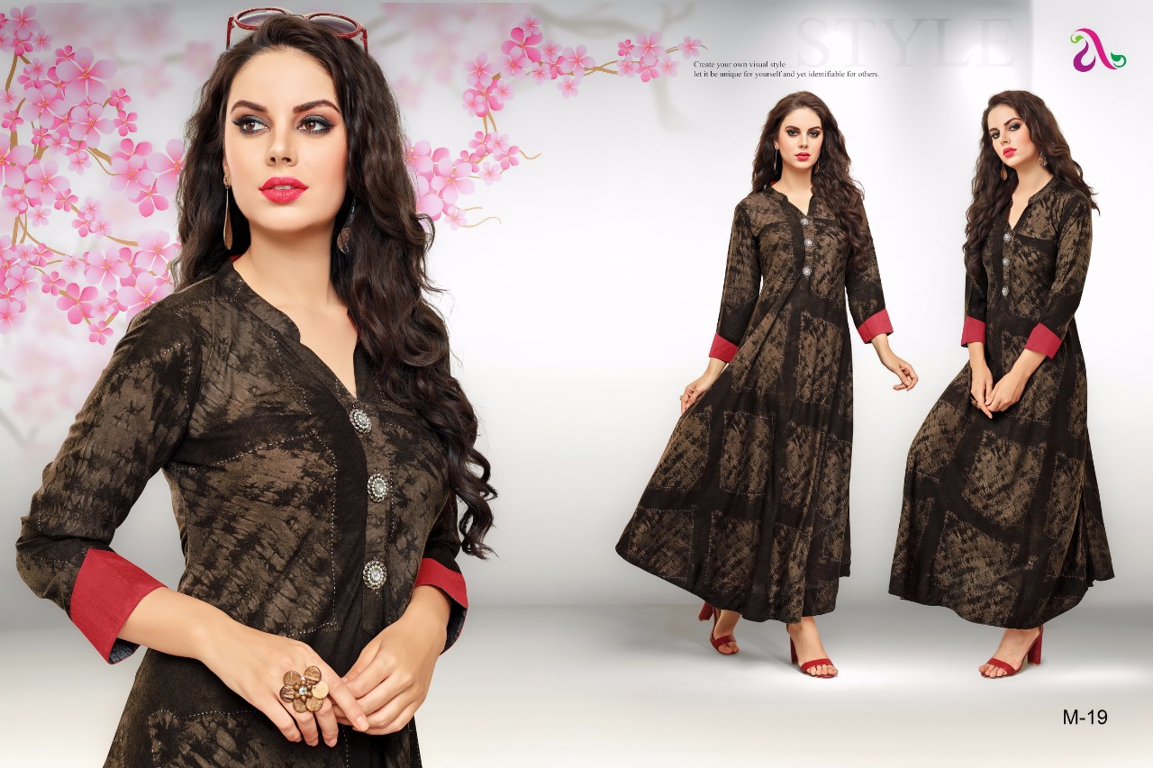 Motessa By Angroop Plus 18 To 25 Series Designer Stylish Fancy Colorful Beautiful Casual Wear & Ethnic Wear Pure Rayon Cotton Printed Kurtis At Wholesale Price