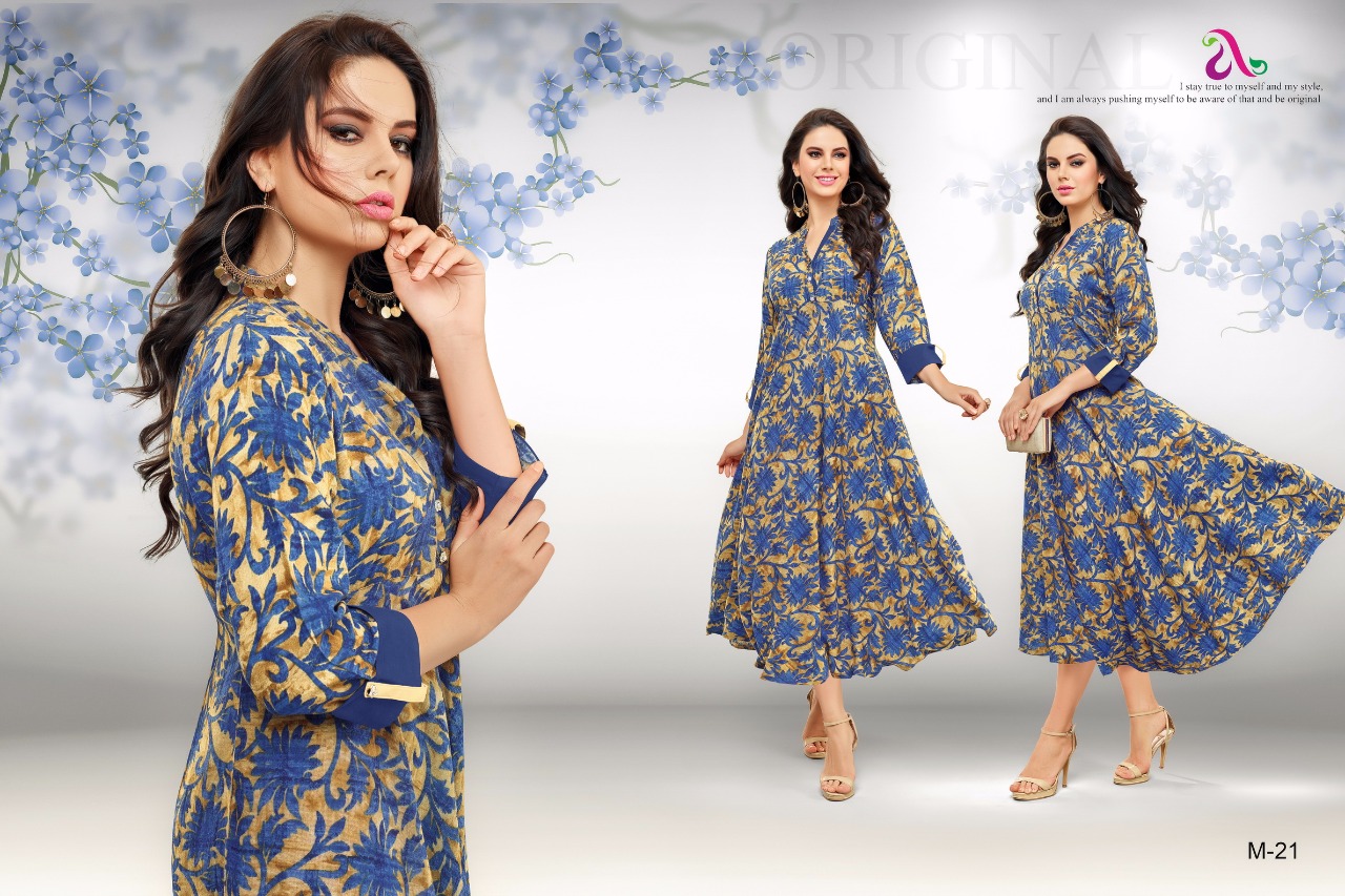 Motessa By Angroop Plus 18 To 25 Series Designer Stylish Fancy Colorful Beautiful Casual Wear & Ethnic Wear Pure Rayon Cotton Printed Kurtis At Wholesale Price