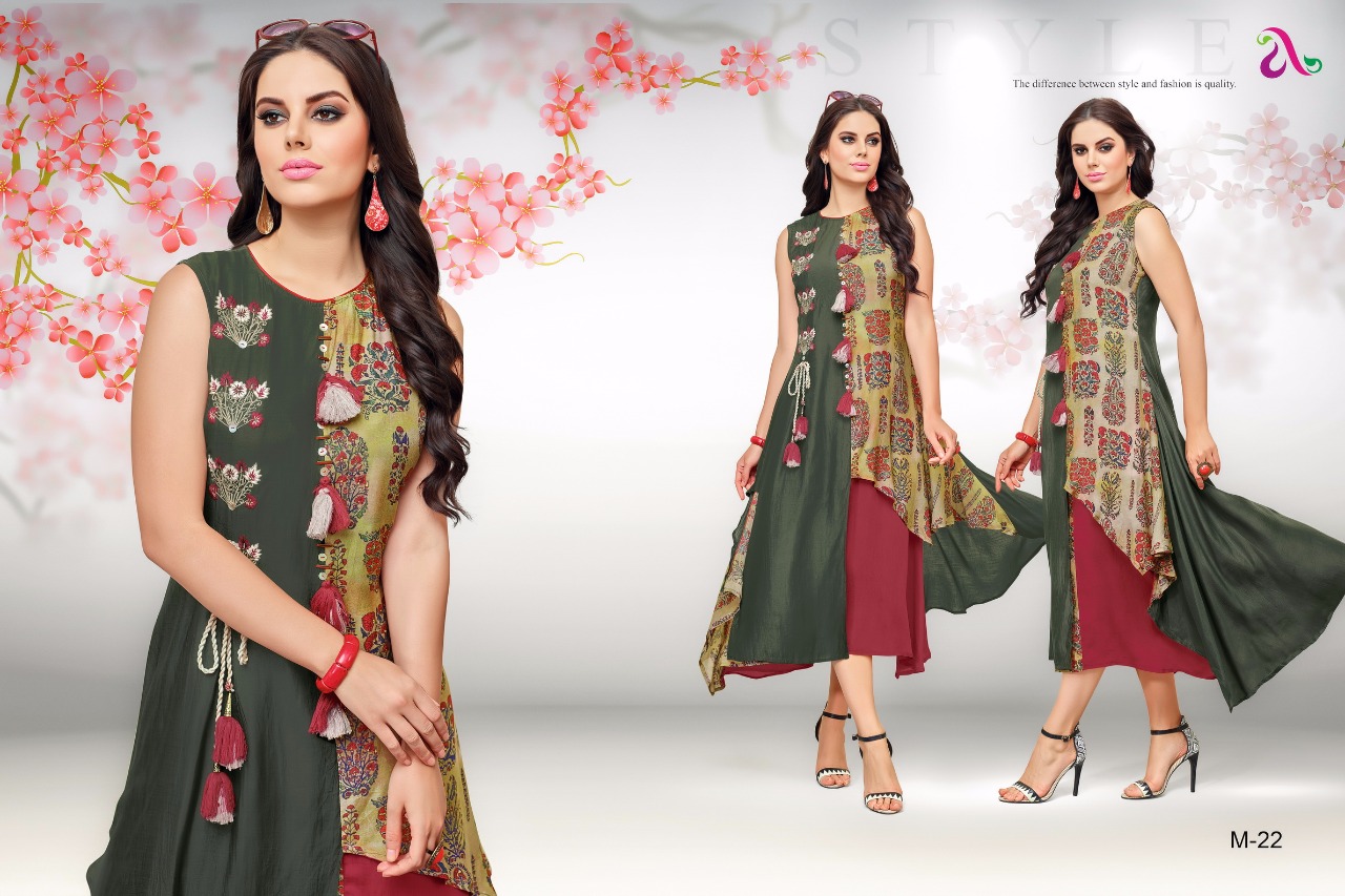 Motessa By Angroop Plus 18 To 25 Series Designer Stylish Fancy Colorful Beautiful Casual Wear & Ethnic Wear Pure Rayon Cotton Printed Kurtis At Wholesale Price