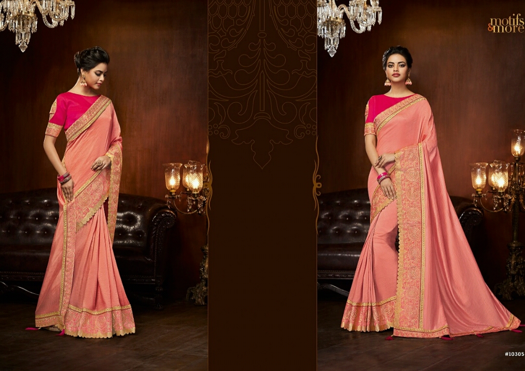 Motifs And More Vol-3 By Motifs & More 10301 To 10318 Series Indian Traditional Wear Collection Beautiful Stylish Fancy Colorful Party Wear & Occasional Wear Sarees At Wholesale Price