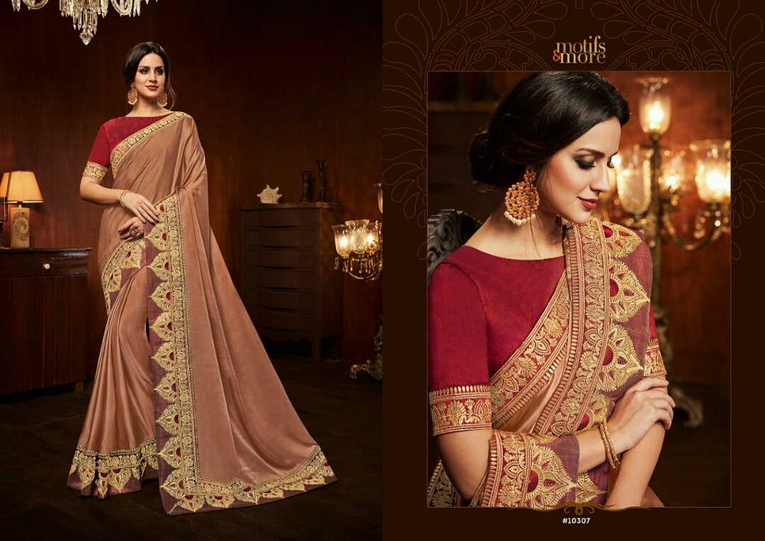 Motifs And More Vol-3 By Motifs & More 10301 To 10318 Series Indian Traditional Wear Collection Beautiful Stylish Fancy Colorful Party Wear & Occasional Wear Sarees At Wholesale Price