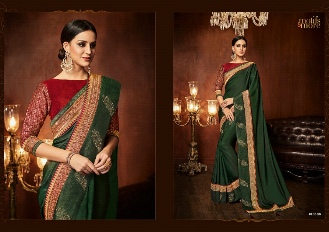 Motifs And More Vol-3 By Motifs & More 10301 To 10318 Series Indian Traditional Wear Collection Beautiful Stylish Fancy Colorful Party Wear & Occasional Wear Sarees At Wholesale Price