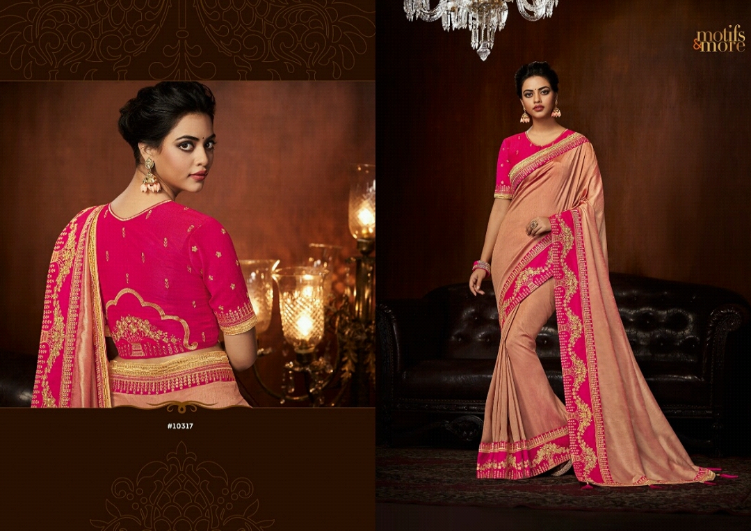 Motifs And More Vol-3 By Motifs & More 10301 To 10318 Series Indian Traditional Wear Collection Beautiful Stylish Fancy Colorful Party Wear & Occasional Wear Sarees At Wholesale Price