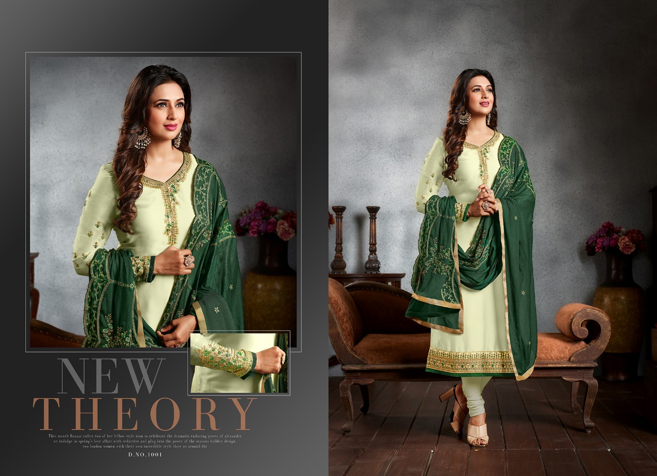 Mrigni Vol-5 By Mrigni 1001 To 1008 Series Indian Traditional Wear Collection Beautiful Stylish Fancy Colorful Party Wear & Occasional Wear Satin Georgette Embroidered Dress At Wholesale Price