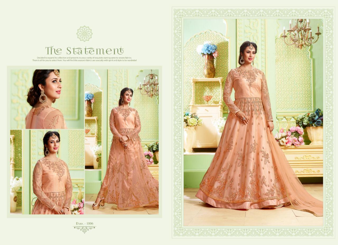 Mrigni Vol-6 By Mrigni 1001 To 1006 Series Indian Traditional Wear Collection Beautiful Stylish Fancy Colorful Party Wear & Occasional Wear Butterfly Net With Embroidery Dress At Wholesale Price