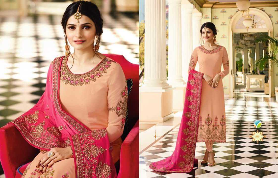 Mumtaz By Vinay Fashion 7081 To 7087 Series Designer Wedding Collection Beautiful Stylish Fancy Colorful Party Wear & Occasional Wear Georgette Silk Embroidered Dresses At Wholesale Price
