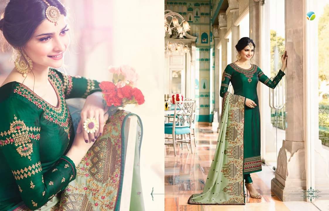 Mumtaz By Vinay Fashion 7081 To 7087 Series Designer Wedding Collection Beautiful Stylish Fancy Colorful Party Wear & Occasional Wear Georgette Silk Embroidered Dresses At Wholesale Price