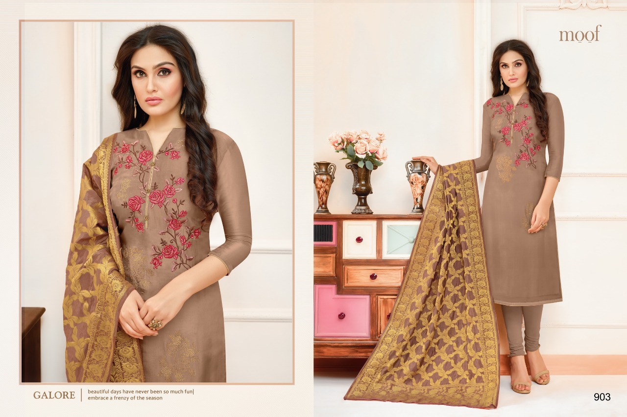 Naari By Moof Fashion 900 To 907 Series Designer Suits Collection Beautiful Stylish Fancy Colorful Party Wear & Occasional Wear Upada Silk Embroidered Dresses At Wholesale Price