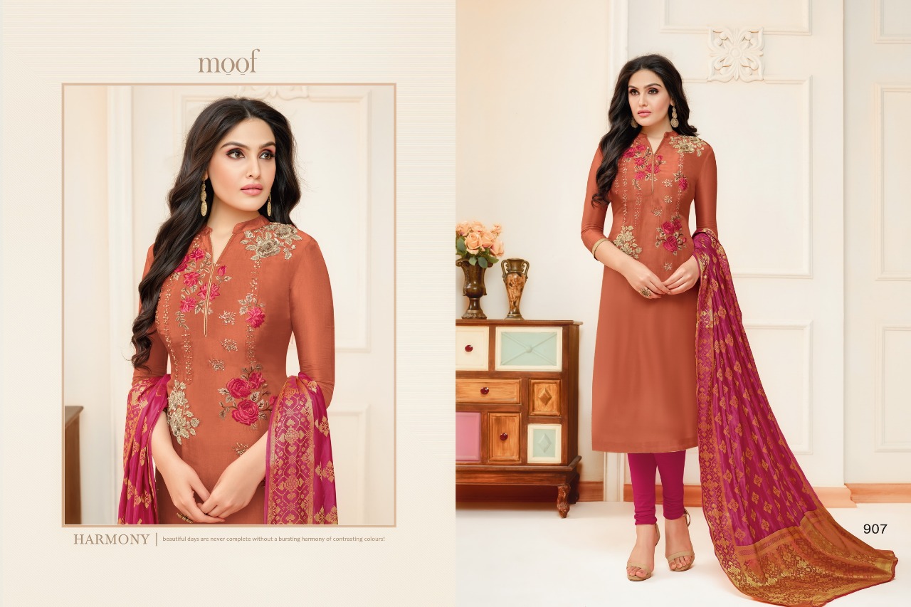 Naari By Moof Fashion 900 To 907 Series Designer Suits Collection Beautiful Stylish Fancy Colorful Party Wear & Occasional Wear Upada Silk Embroidered Dresses At Wholesale Price