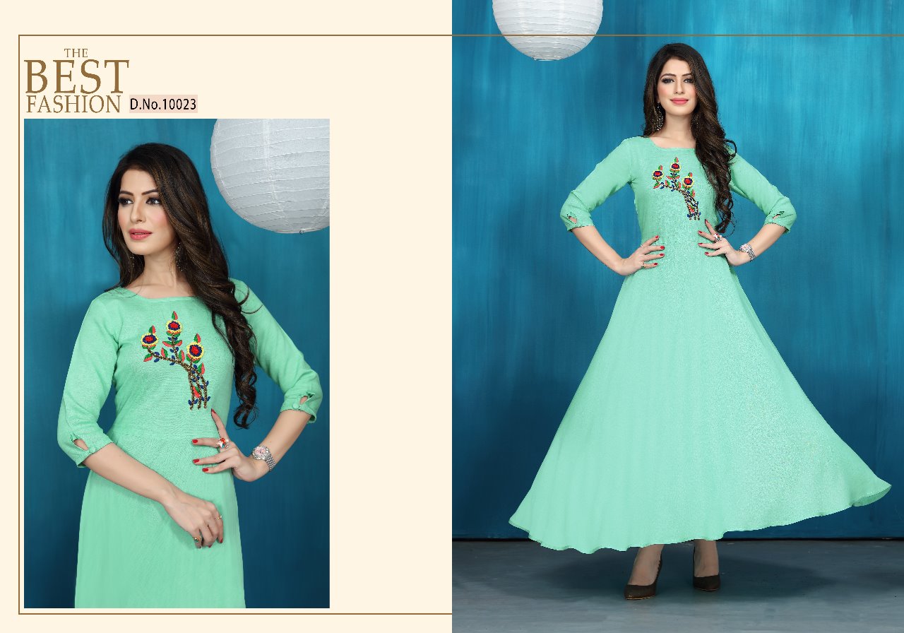 Naaz By Neeti Creation 10021 To 10026 Series Stylish Fancy Beautiful Colorful Casual Wear & Ethnic Wear Heavy Plain Rayon Printed Kurtis At Wholesale Price