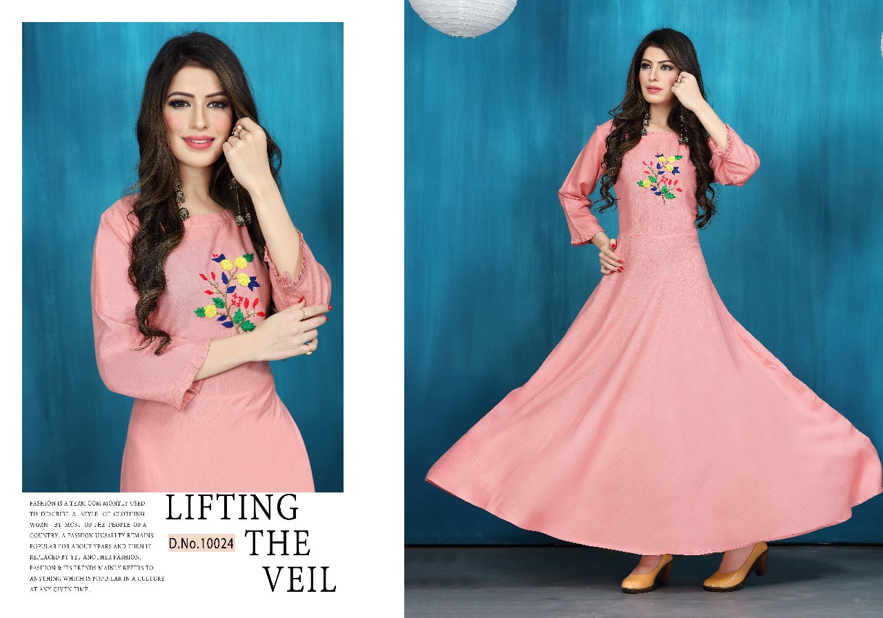 Naaz By Neeti Creation 10021 To 10026 Series Stylish Fancy Beautiful Colorful Casual Wear & Ethnic Wear Heavy Plain Rayon Printed Kurtis At Wholesale Price