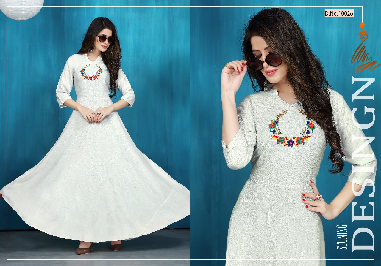 Naaz By Neeti Creation 10021 To 10026 Series Stylish Fancy Beautiful Colorful Casual Wear & Ethnic Wear Heavy Plain Rayon Printed Kurtis At Wholesale Price