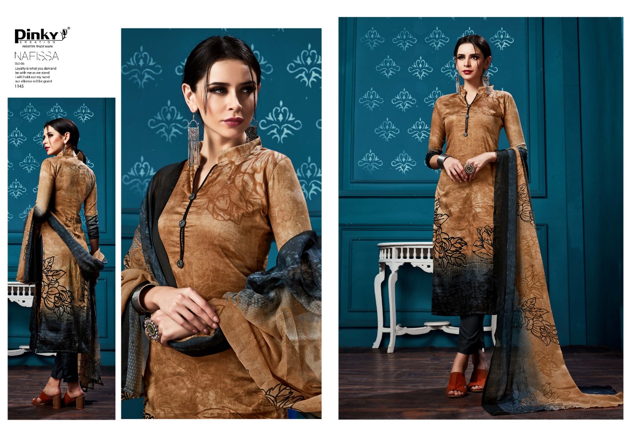 Nafissa Vol-6 By Pinky Creation 1141 To 1148 Series Designer Beautiful Stylish Fancy Colorful Casual Wear & Ethnic Wear & Ready To Wear Glace Dresses At Wholesale Price