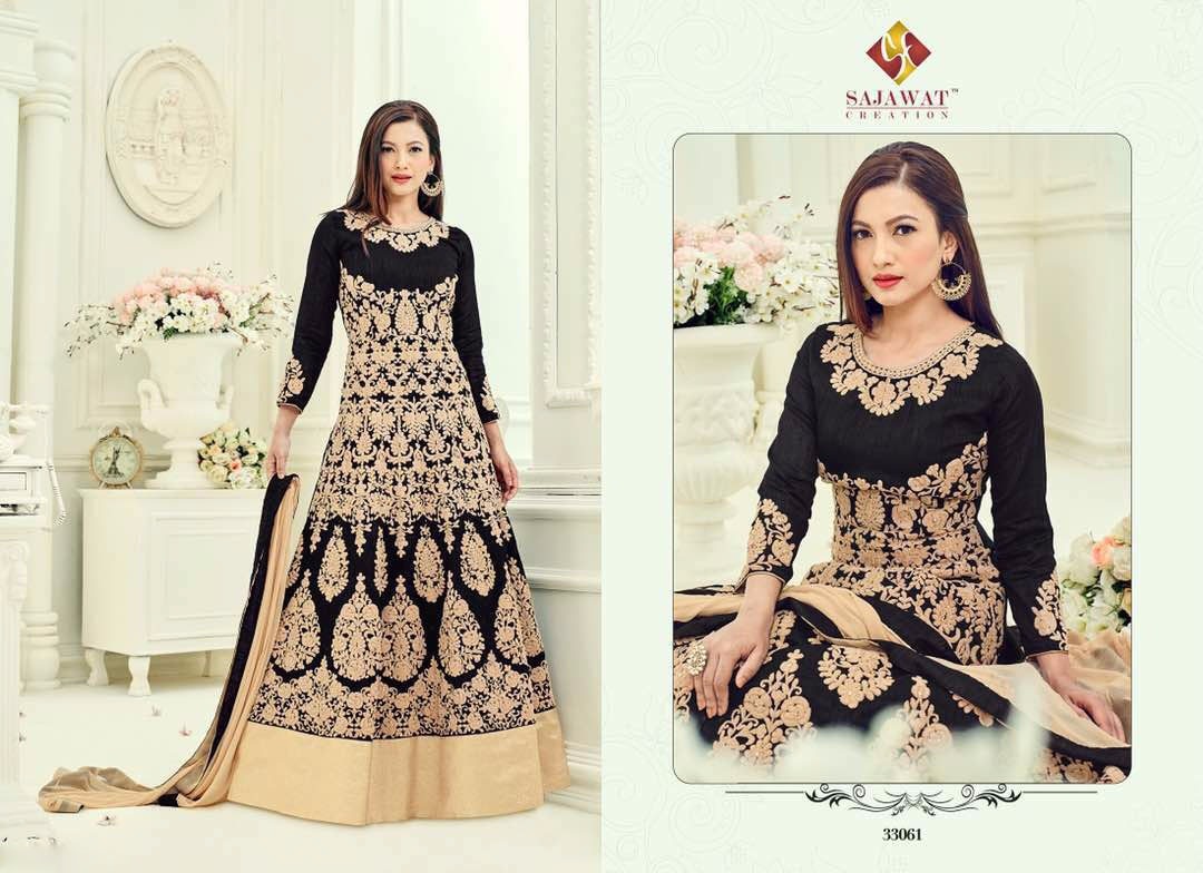 Nagin Vol-7 Nx By Sajawat Creation Designer Wedding Wear Collection Beautiful Fancy Colorful Party Wear & Occasional Wear Faux Georgette Embroidered Dresses At Wholesale Price