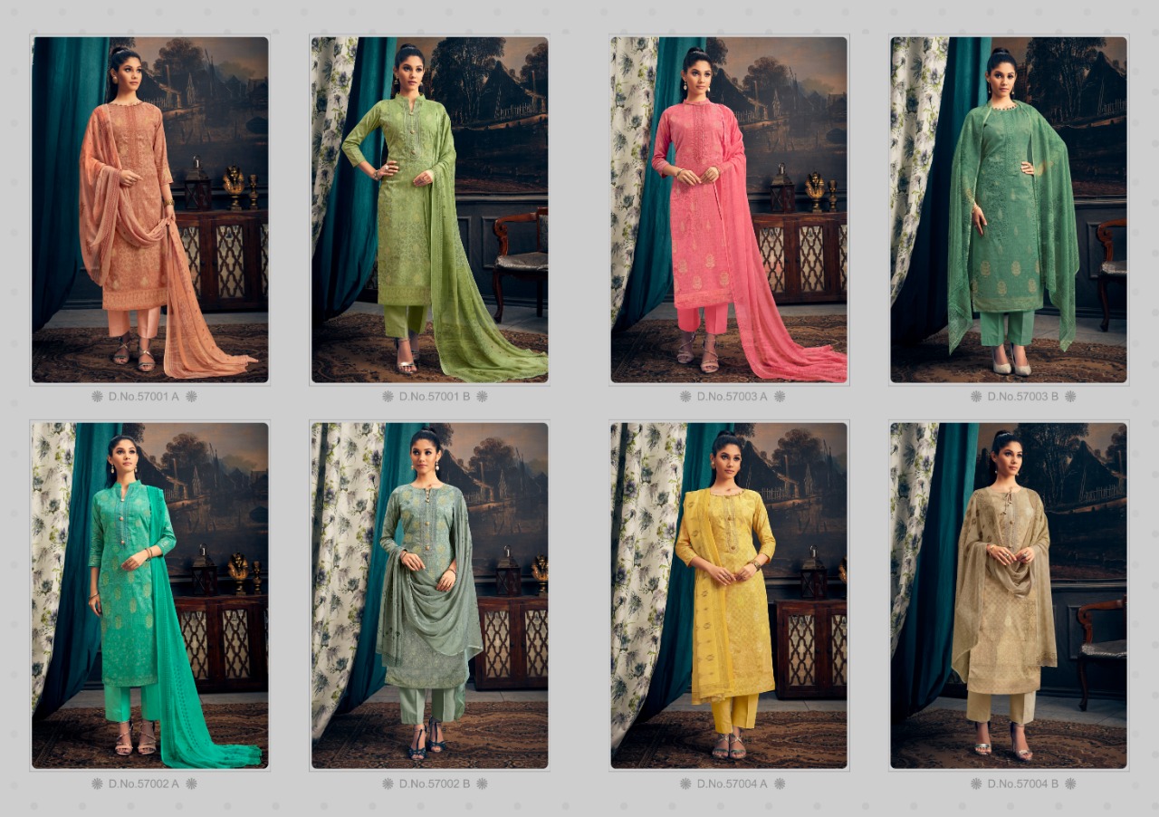 Nagma By Hariks 57001-a To 57004-b Series Beautiful Suits Stylish Fancy Colorful Casual Wear & Ethnic Wear Jam Silk Foil Print With Embroidery Dresses At Wholesale Price