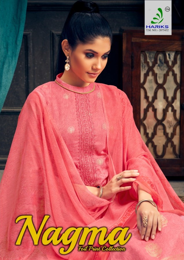 Nagma By Hariks 57001-a To 57004-b Series Beautiful Suits Stylish Fancy Colorful Casual Wear & Ethnic Wear Jam Silk Foil Print With Embroidery Dresses At Wholesale Price