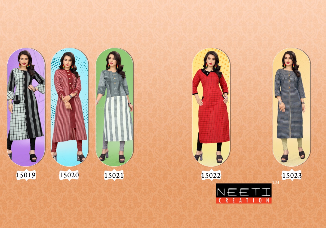 Naina By Neeti Creation 15019 To 15023 Series Beautiful Stylish Fancy Colorful Casual Wear & Ethnic Wear Heavy South Cotton Kurtis At Wholesale Price
