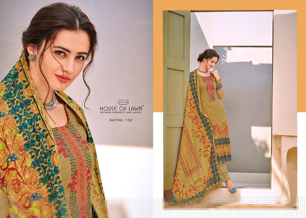 Naitra By House Of Lawn 101 To 110 Series Designer Wedding Collection Beautiful Stylish Fancy Colorful Party Wear & Occasional Wear Heavy Jam Satin With Heavy Embroidered Dresses At Wholesale Price