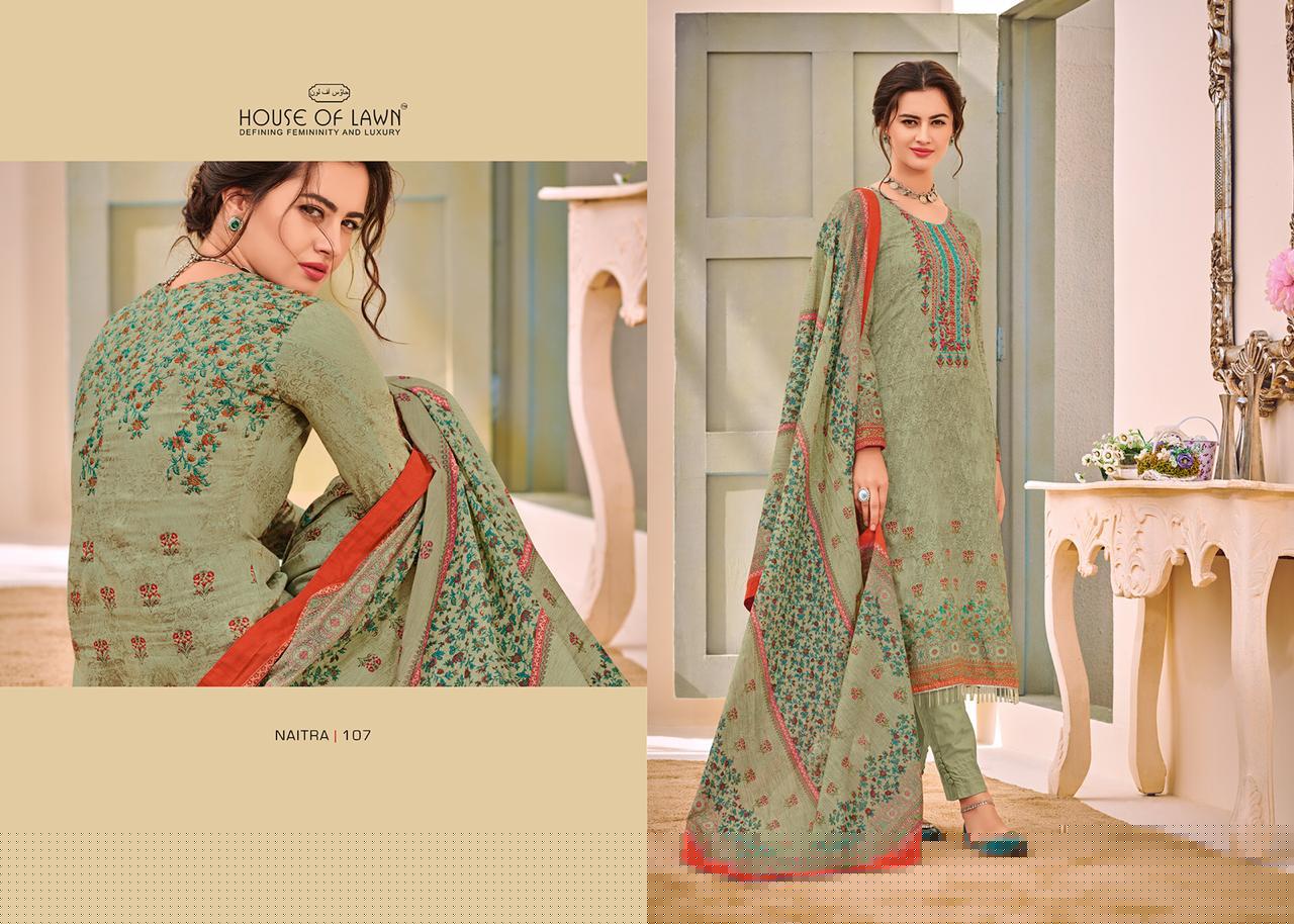 Naitra By House Of Lawn 101 To 110 Series Designer Wedding Collection Beautiful Stylish Fancy Colorful Party Wear & Occasional Wear Heavy Jam Satin With Heavy Embroidered Dresses At Wholesale Price