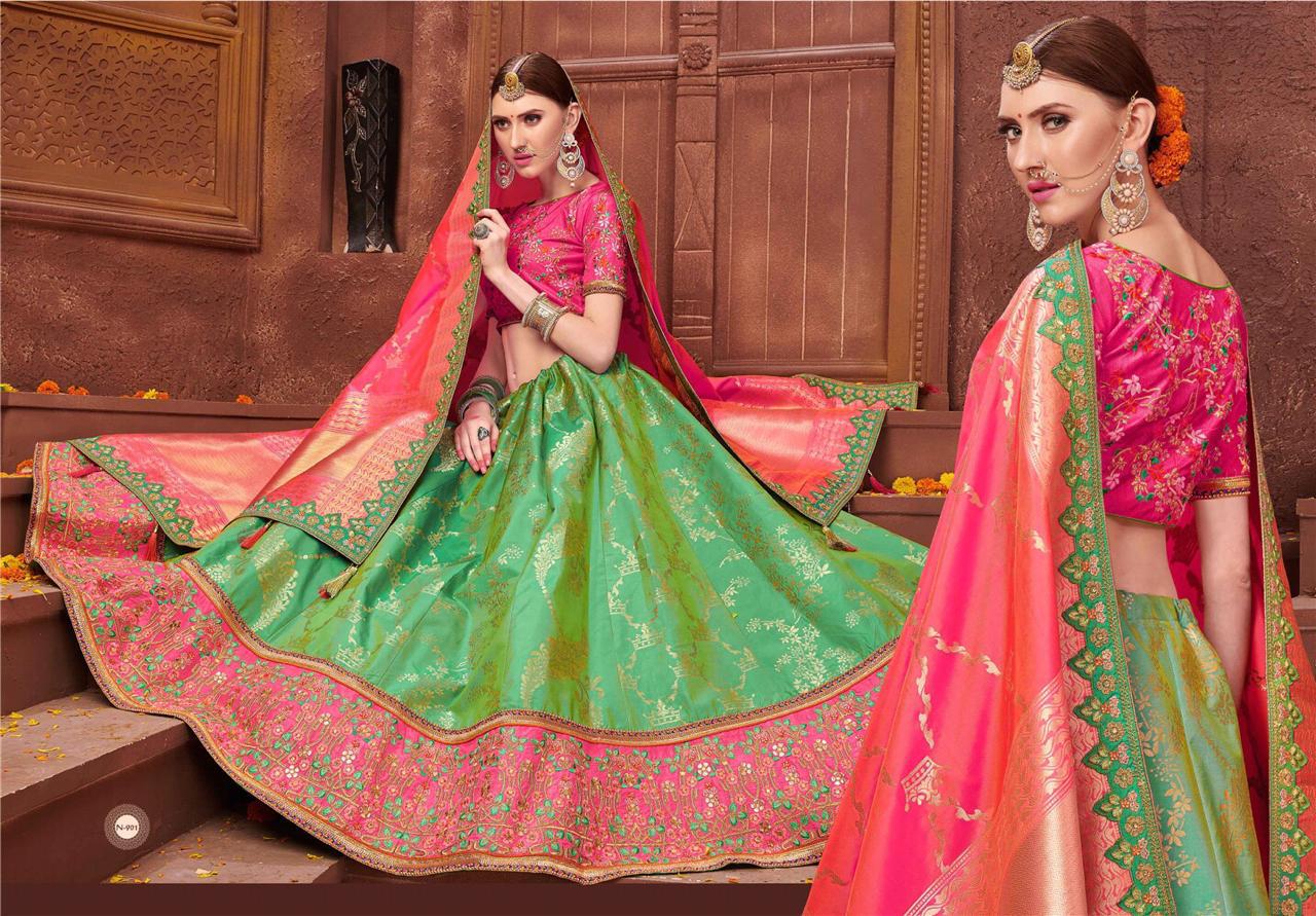 Nakhrali By M. Fashion 901 To 907 Series Bridal Wear Collection Beautiful Stylish Colorful Fancy Party Wear & Occasional Wear Fancy Lehengas At Wholesale Price