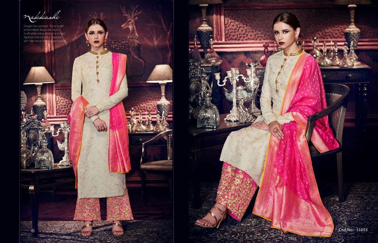 Nakkashi 11052 Series By Nakkashi 11052 To 11058 Series Indian Wedding Wear Collection Beautiful Stylish Fancy Colorful Party Wear & Occasional Wear Handloom Silk Dresses At Wholesale Price