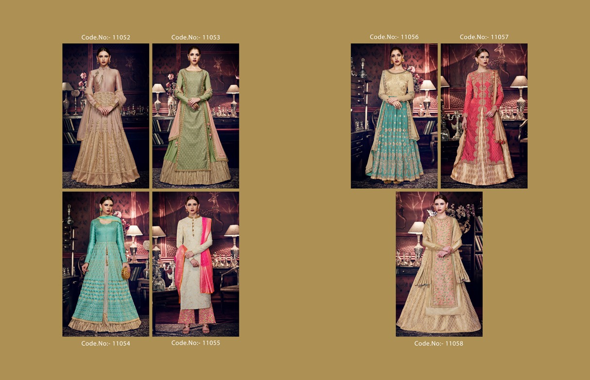 Nakkashi 11052 Series By Nakkashi 11052 To 11058 Series Indian Wedding Wear Collection Beautiful Stylish Fancy Colorful Party Wear & Occasional Wear Handloom Silk Dresses At Wholesale Price