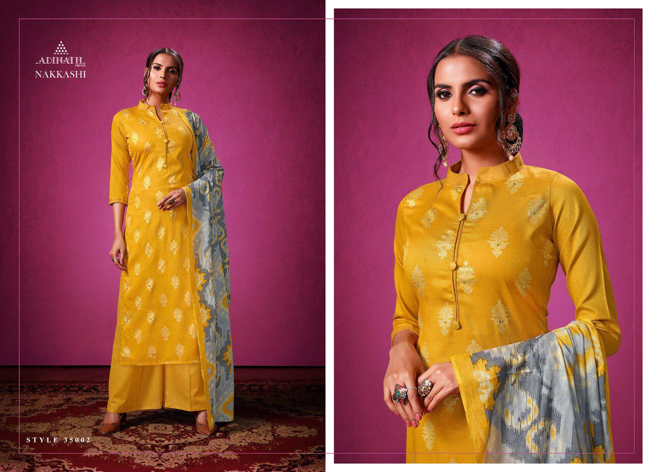 Nakkashi By Adinath 35001 To 3500 8series Beautiful Suits Colorful Stylish Fancy Colorful Casual Wear & Ethnic Wear Jam Satin Print With Foil Prints Dresses At Wholesale Price