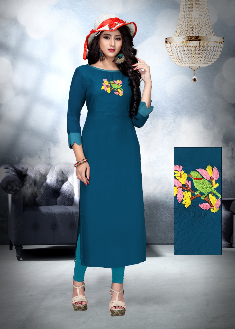 Nakkashi By Neeti Creation 20008 To 20014 Series Beautiful Colorful Stylish Fancy Casual Wear & Ethnic Wear & Ready To Wear Heavy Rayon Work Kurtis At Wholesale Price