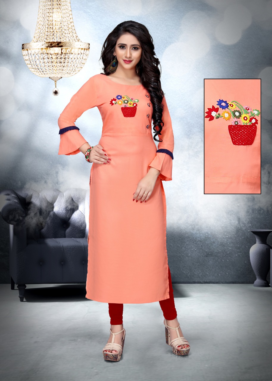 Nakkashi By Neeti Creation 20008 To 20014 Series Beautiful Colorful Stylish Fancy Casual Wear & Ethnic Wear & Ready To Wear Heavy Rayon Work Kurtis At Wholesale Price