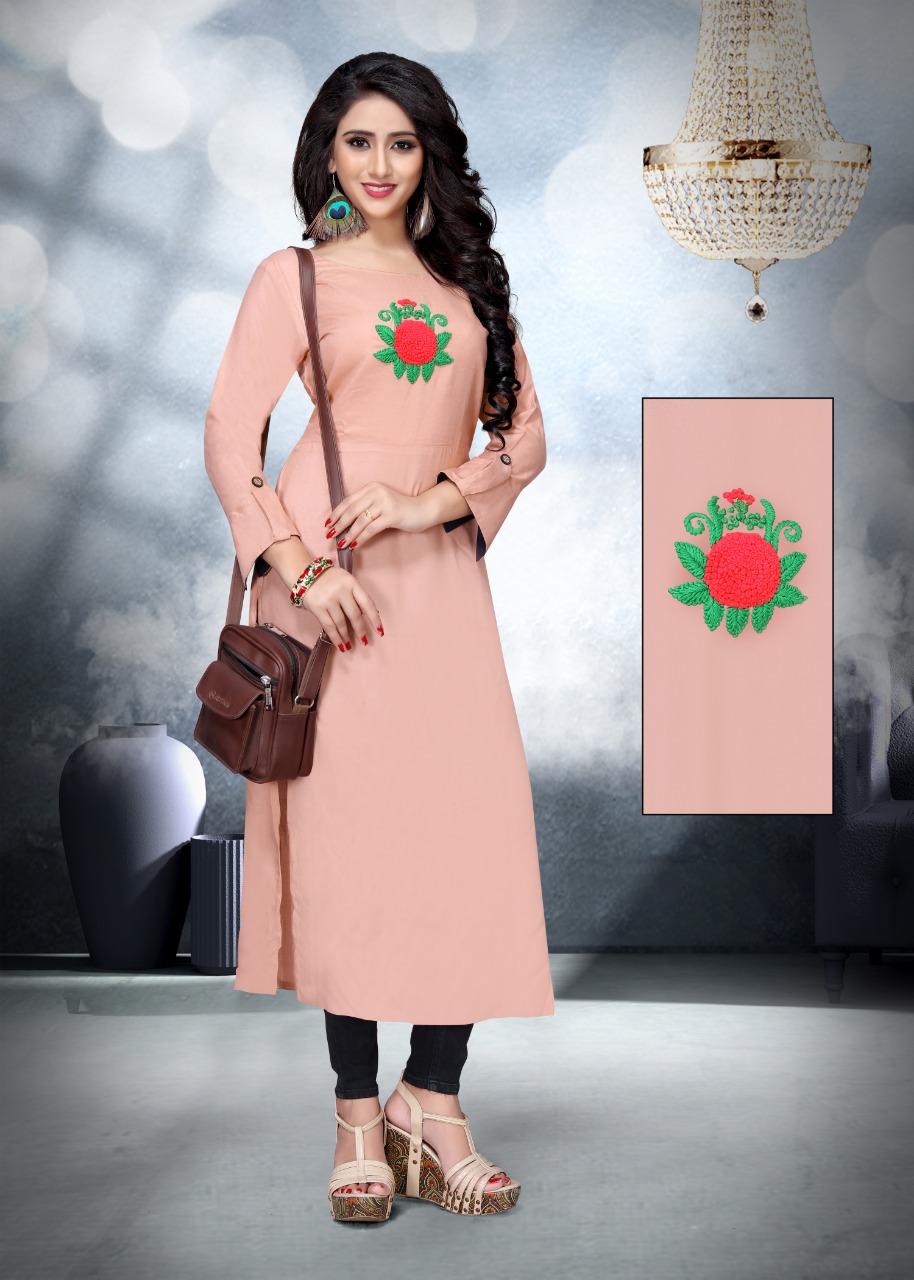 Nakkashi By Neeti Creation 20008 To 20014 Series Beautiful Colorful Stylish Fancy Casual Wear & Ethnic Wear & Ready To Wear Heavy Rayon Work Kurtis At Wholesale Price