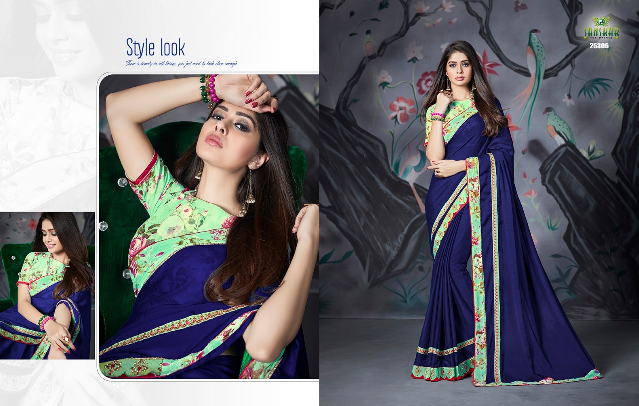 Naksh By Sanskar Tex Print 25301 To 25312 Series Indian Traditional Wear Collection Beautiful Stylish Fancy Colorful Party Wear & Occasional Wear Chiffon And Georgette Printed Sarees At Wholesale Price