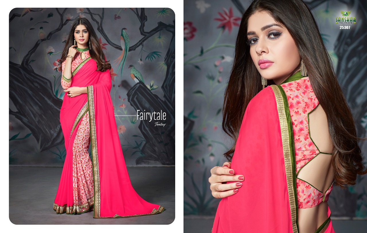 Naksh By Sanskar Tex Print 25301 To 25312 Series Indian Traditional Wear Collection Beautiful Stylish Fancy Colorful Party Wear & Occasional Wear Chiffon And Georgette Printed Sarees At Wholesale Price