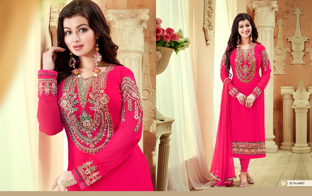 Sale Nakshatra Vol-6 By Antique Creation 6001 To 6008 Series Indian Designer Suits Bollywood Ethnic Wear With Embroidered Work Colorful Stylish Fancy Party Wear & Occasional Wear Georgette Dresses At Wholesale Price
