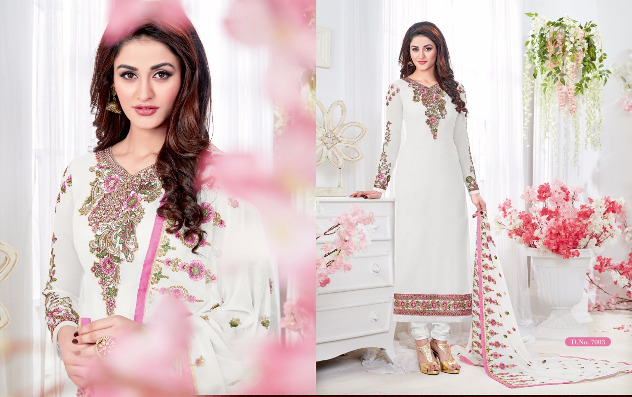 Nakshatra Vol-7 By Antique Creation 7001 To 7008 Series Indian Designer Suits Bollywood Ethnic Wear Colorful Stylish Fancy Party Wear & Occasional Wear Georgette Dresses At Wholesale Price