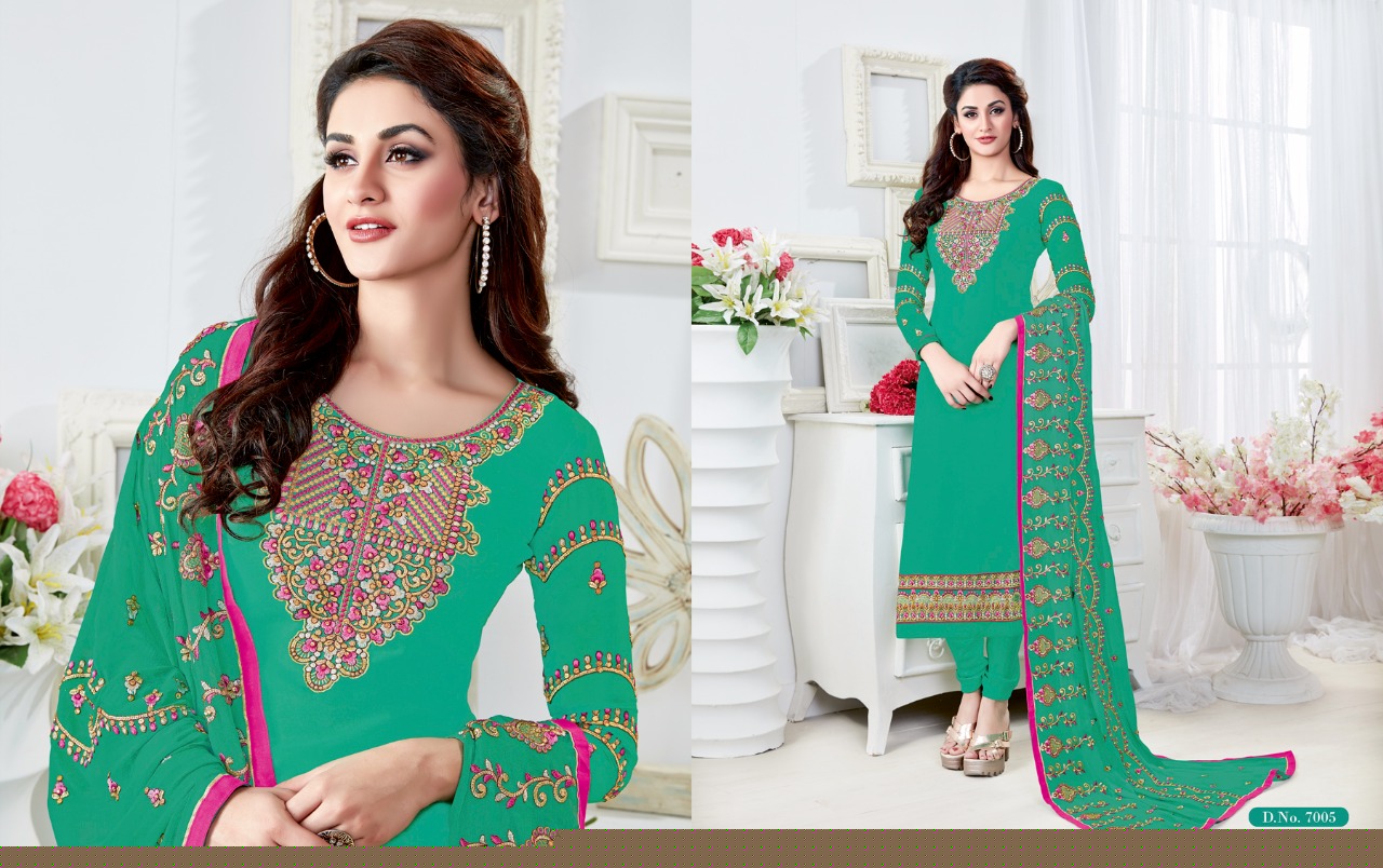 Nakshatra Vol-7 By Antique Creation 7001 To 7008 Series Indian Designer Suits Bollywood Ethnic Wear Colorful Stylish Fancy Party Wear & Occasional Wear Georgette Dresses At Wholesale Price