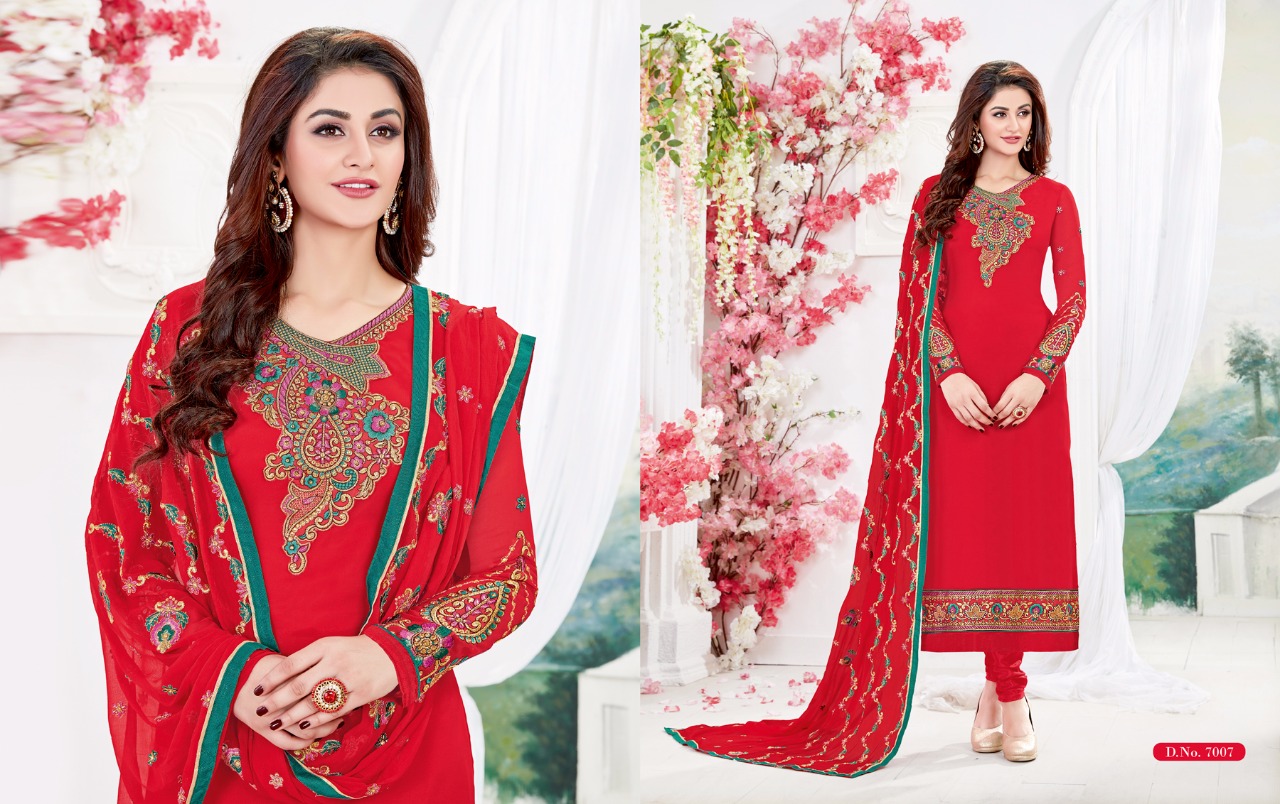 Nakshatra Vol-7 By Antique Creation 7001 To 7008 Series Indian Designer Suits Bollywood Ethnic Wear Colorful Stylish Fancy Party Wear & Occasional Wear Georgette Dresses At Wholesale Price